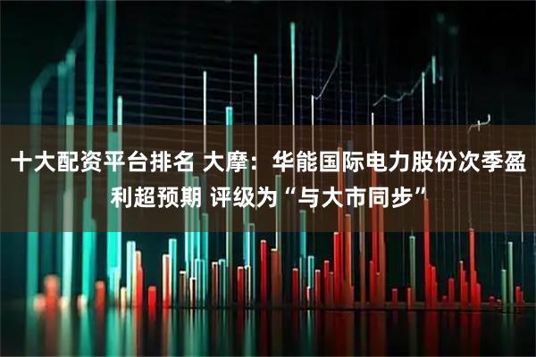 十大配资平台排名 大摩：华能国际电力股份次季盈利超预期 评级为“与大市同步”